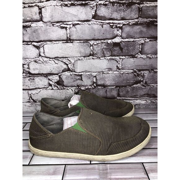 Olukai Nohea Mesh Green Textile Comfort Casual Loafers Shoes Men Sz 11M US/44EU - Picture 4 of 16